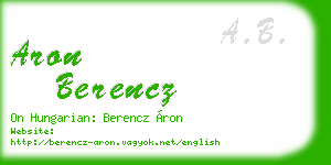 aron berencz business card