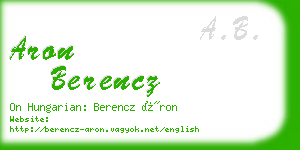 aron berencz business card